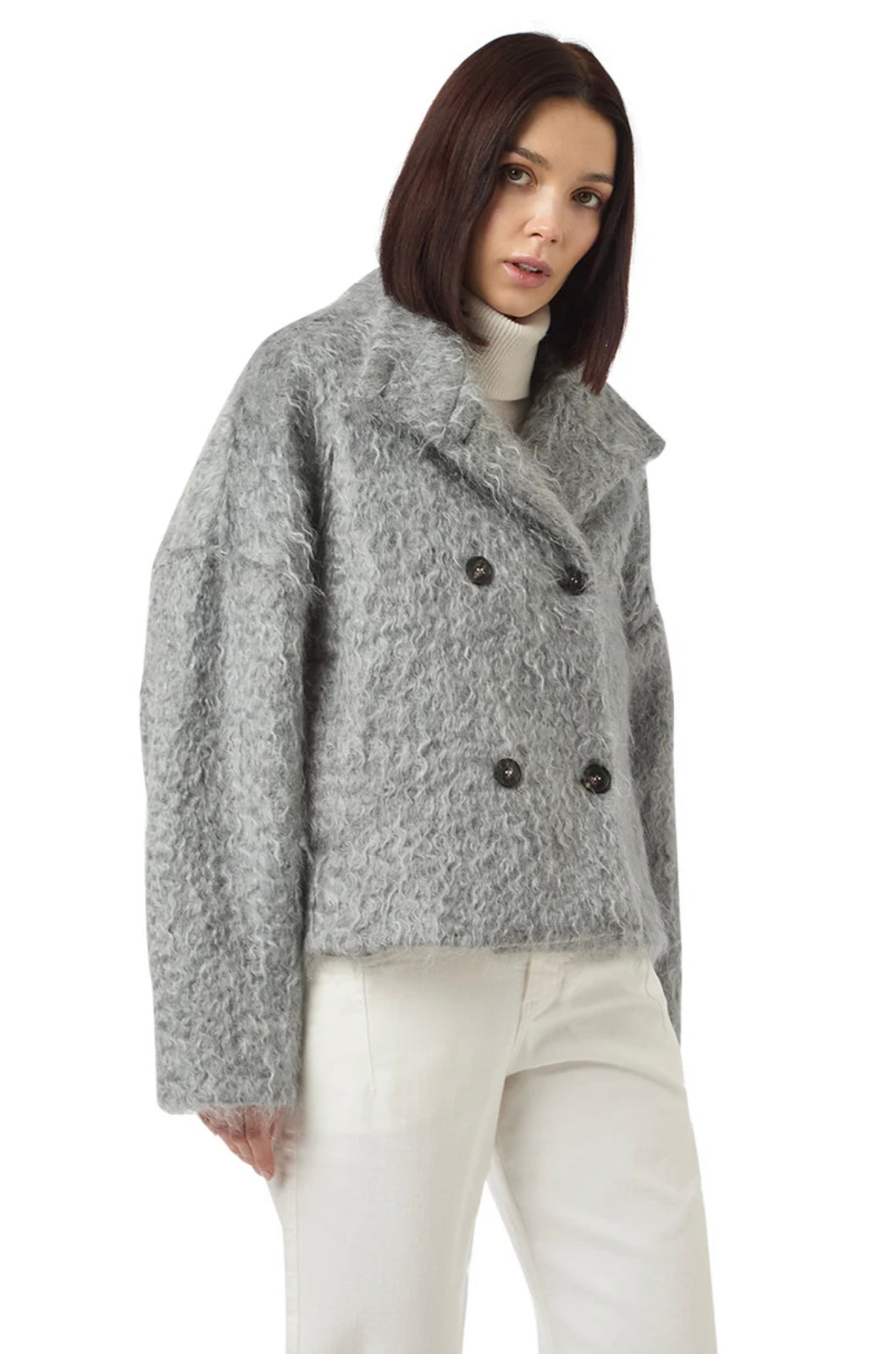 Cappotto doppiopetto corto Mohair donna Eleventy