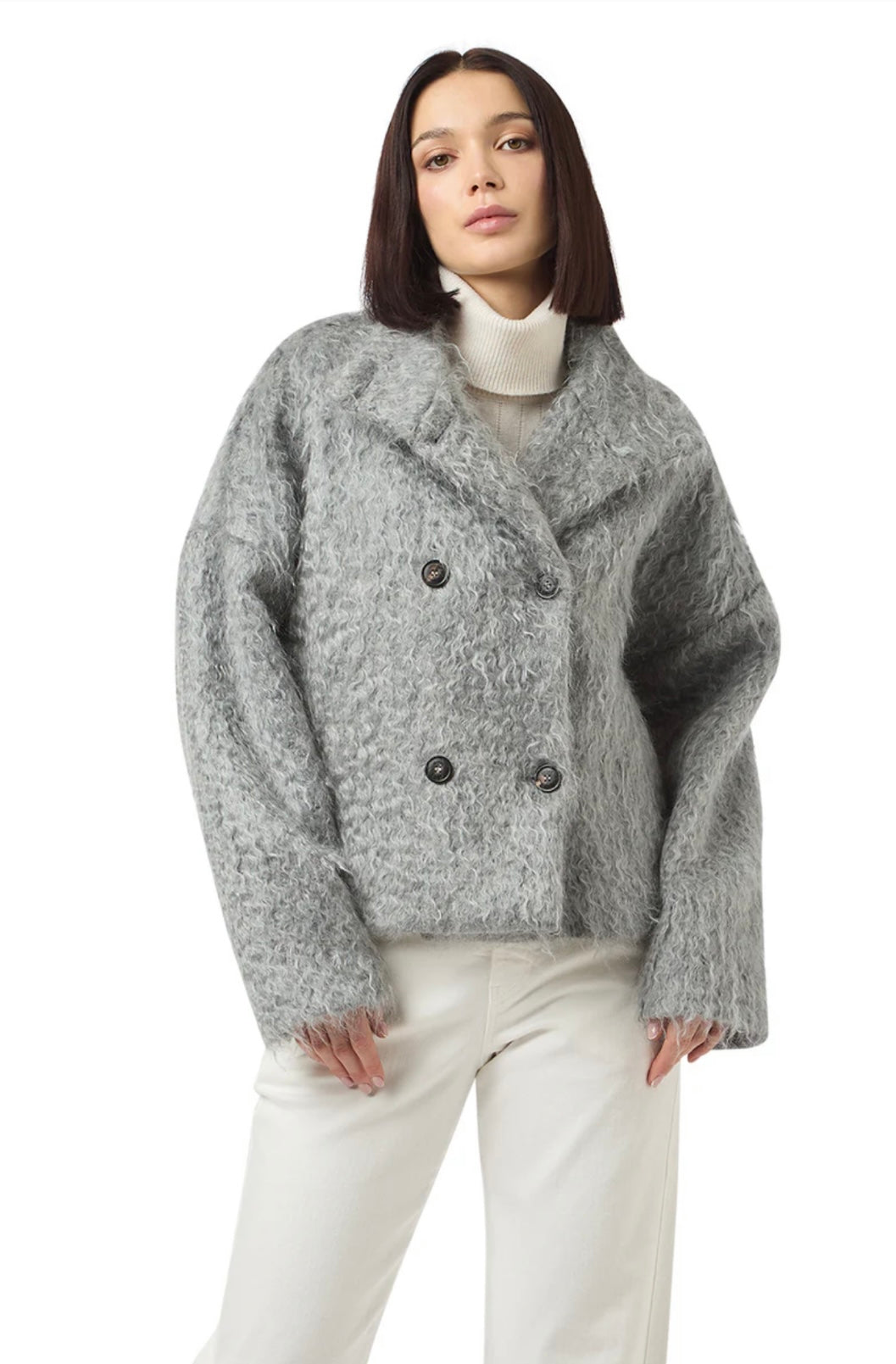 Cappotto doppiopetto corto Mohair donna Eleventy