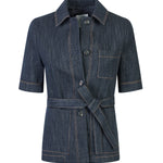Giacca monopetto in cotone jacquard con cintura donna Eleventy