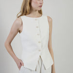 Gilet in lino e lurex con scollo a barca donna Eleventy