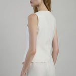 Gilet in lino e lurex con scollo a barca donna Eleventy